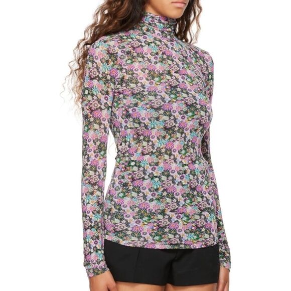 Isabel Marant Joyela Floral Print Long Sleeve Turtleneck Top Size US XL NWT - Picture 2 of 6